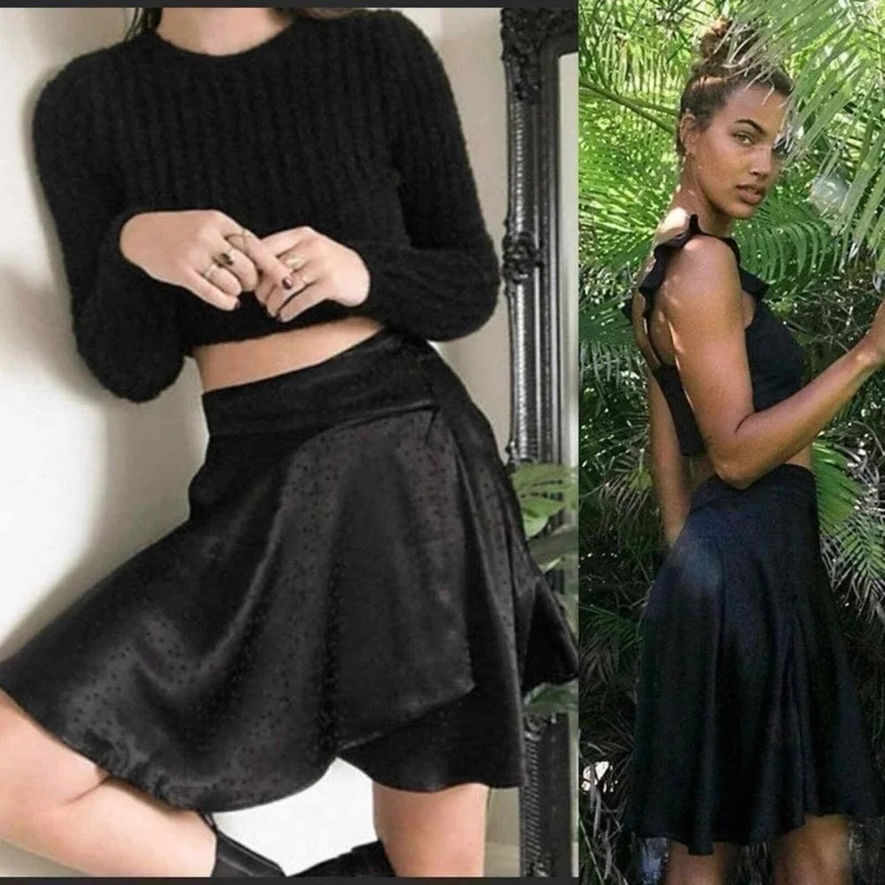 NWT Free People Black Starstruck Skirt, Size 4